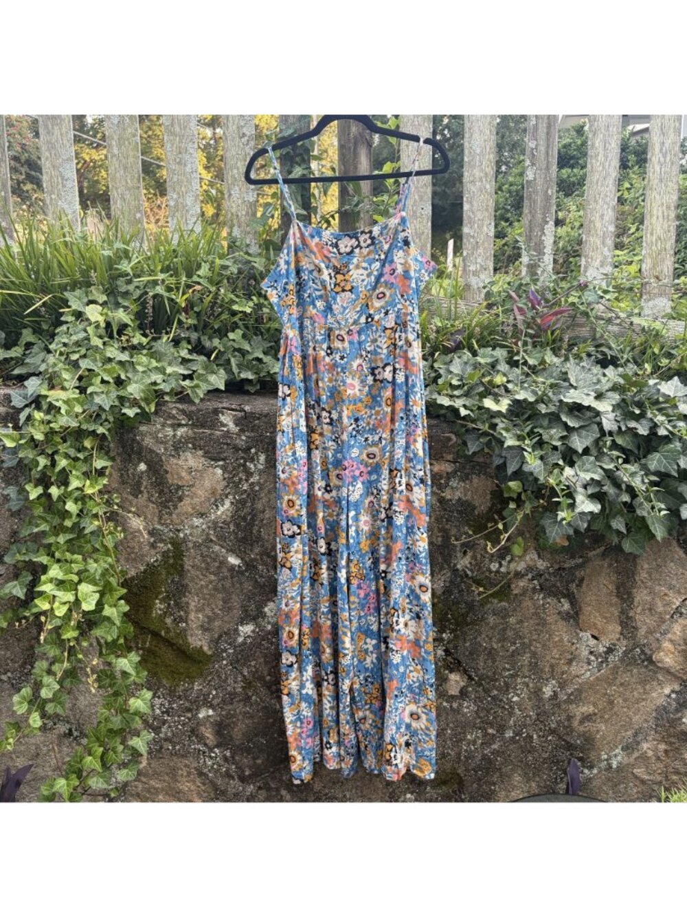 Natural Life Bailey Jumpsuit Floral XL Blue Pink Wide Leg Bohemian Pockets NEW - Picture 7 of 16